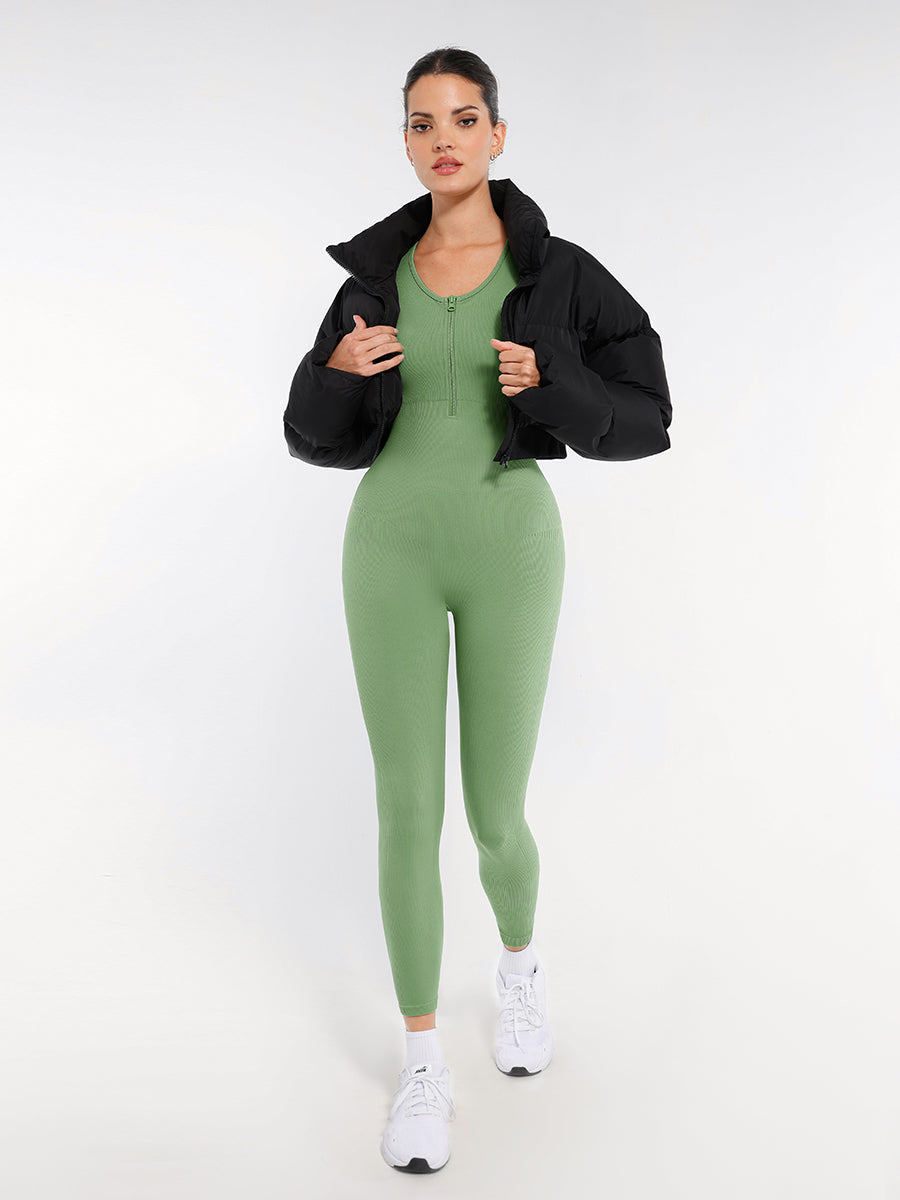 Lush Naadloze Corrigerende Jumpsuit met Rits voor Ultiem Comfort & Stijl