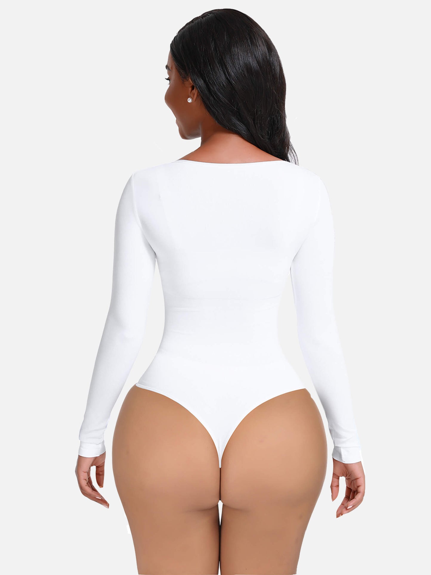 Lush SculptEase Lange Mouw Corrigerende Thong Bodysuit: Naadloos, Comfortabel, Vormgevend