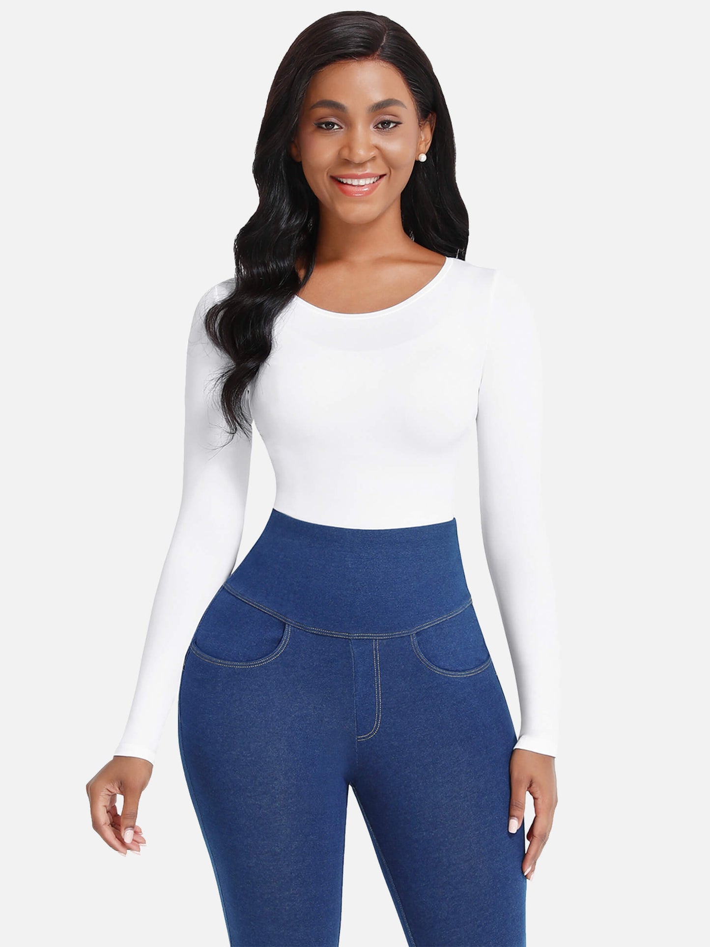 Lush SculptEase Lange Mouw Corrigerende Thong Bodysuit: Naadloos, Comfortabel, Vormgevend