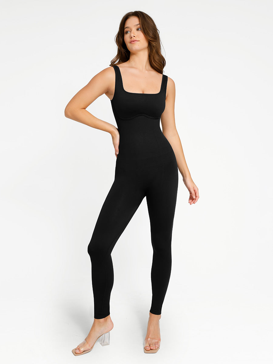 Lush Sculpt Shapewear Romper Dames: Stijlvolle Vierkante Hals, Comfortabele Pasvorm met Vormgeving