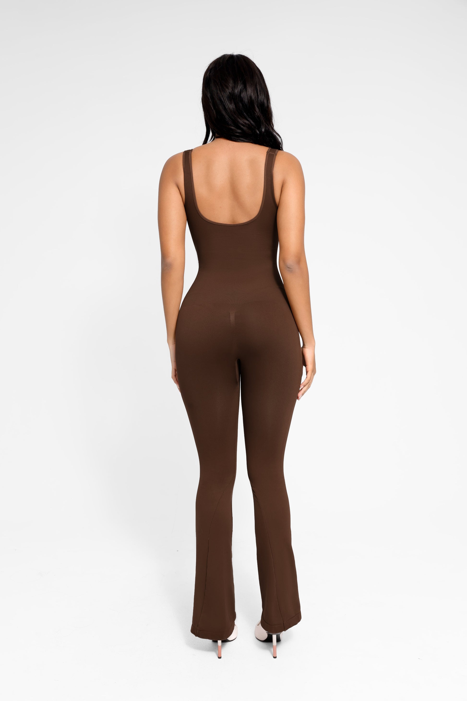 Lush Flare Contour Jumpsuit Dames - Ultiem Comfort, Flared Pijpen & Vierkante Halslijn