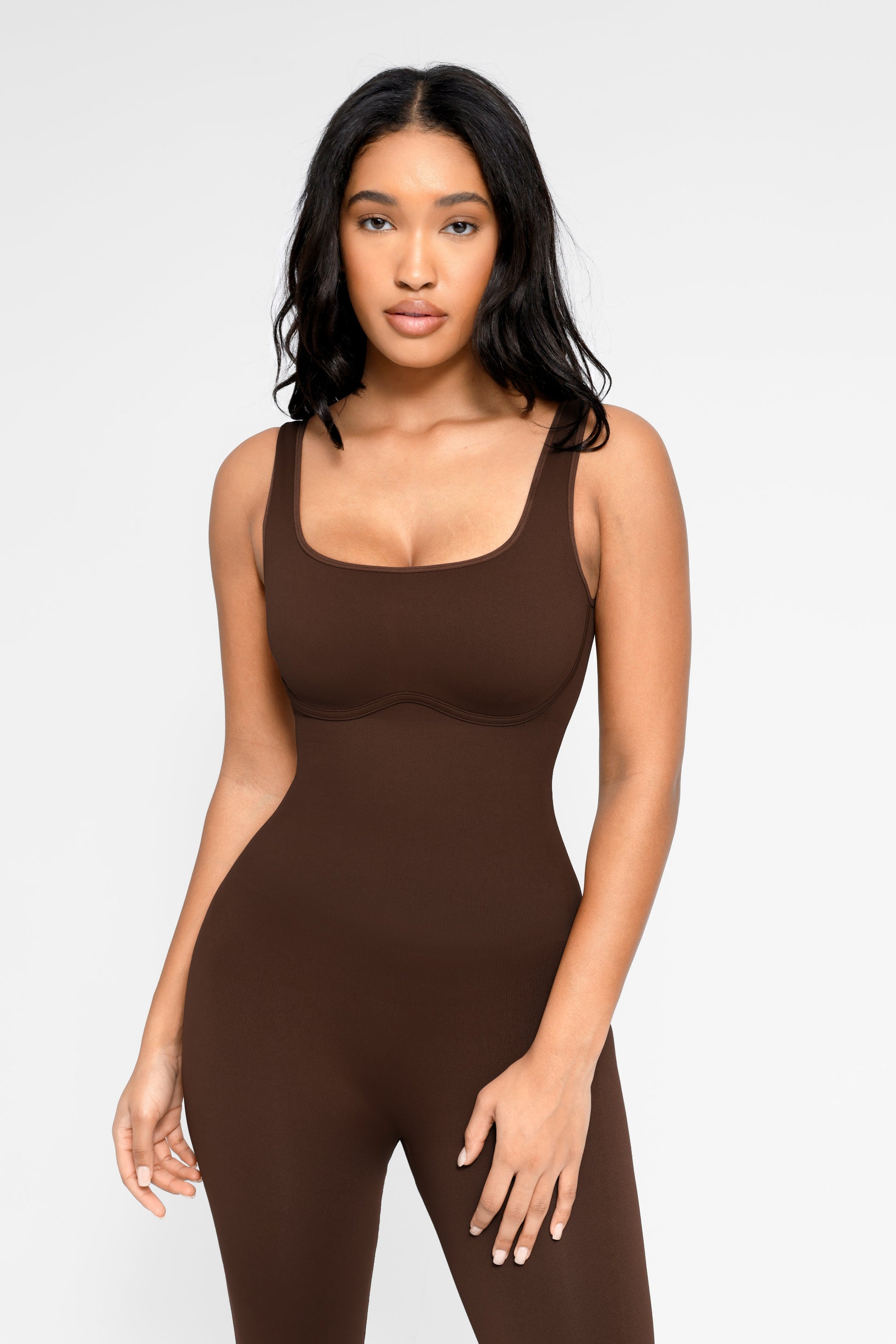 Lush Flare Contour Jumpsuit Dames - Ultiem Comfort, Flared Pijpen & Vierkante Halslijn