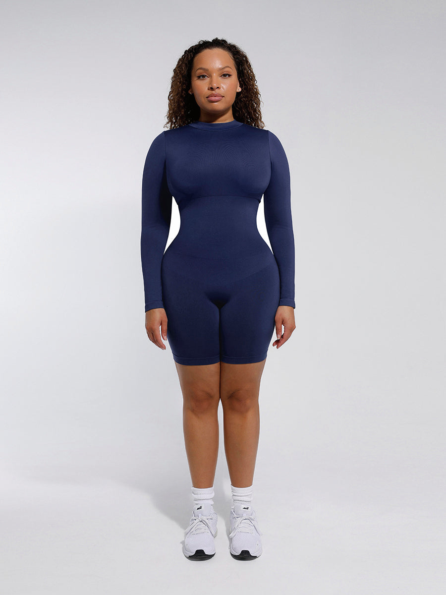 Lush Sculpt Lange Mouw Shapewear Jumpsuit: Naadloos, Comfortabel & Elegant Figuur
