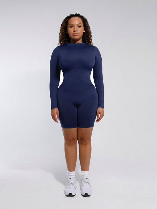 Lush Sculpt Lange Mouw Shapewear Jumpsuit: Naadloos, Comfortabel & Elegant Figuur