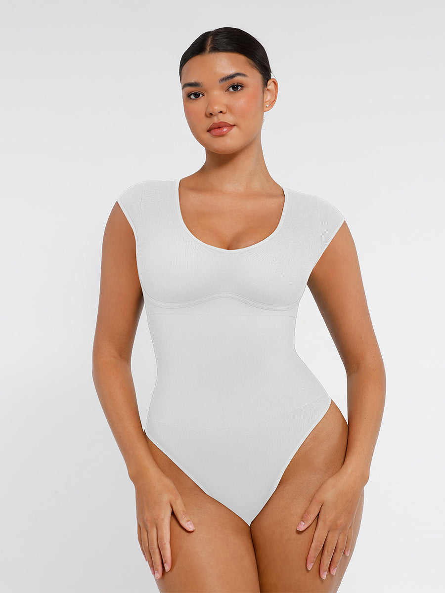 Lush SilhouetteSculpt Naadloze Diepe V-hals Corrigerende Bodysuit - Vloeiend & Slank Silhouet