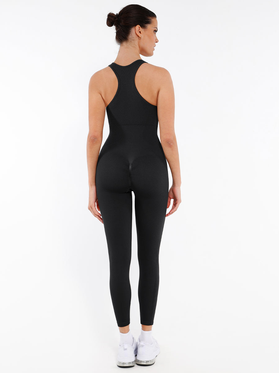 Lush Naadloze Corrigerende Jumpsuit met Rits voor Ultiem Comfort & Stijl