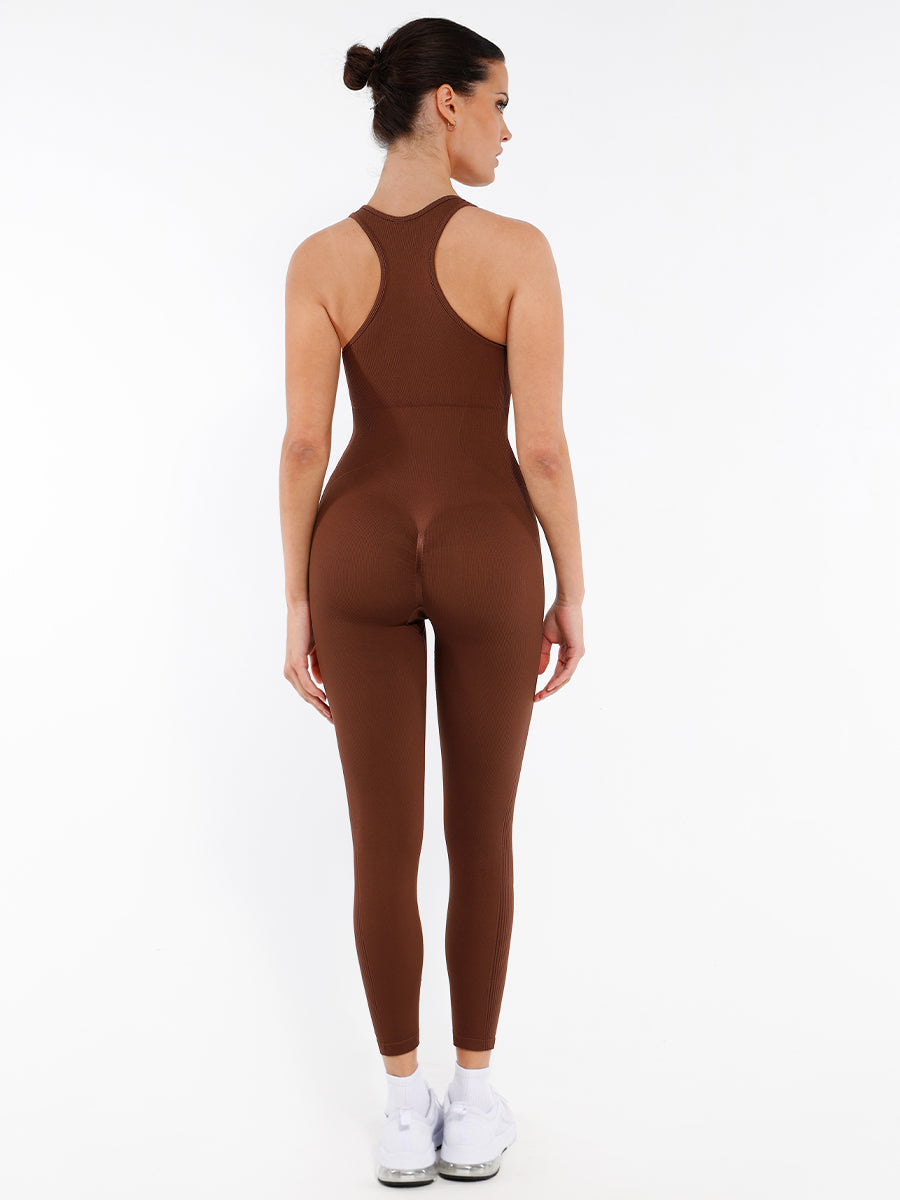 Lush Naadloze Corrigerende Jumpsuit met Rits voor Ultiem Comfort & Stijl