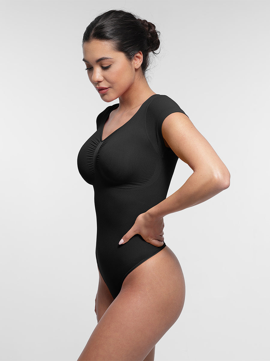 Lush CurveTee Naadloze Vormgevende T-Shirt Bodysuit: Comfortabel Liftend & Corrigerend Effect