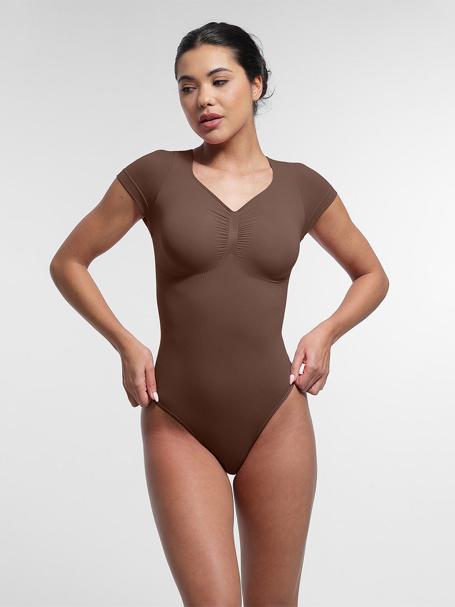 Lush CurveTee Naadloze Vormgevende T-Shirt Bodysuit: Comfortabel Liftend & Corrigerend Effect