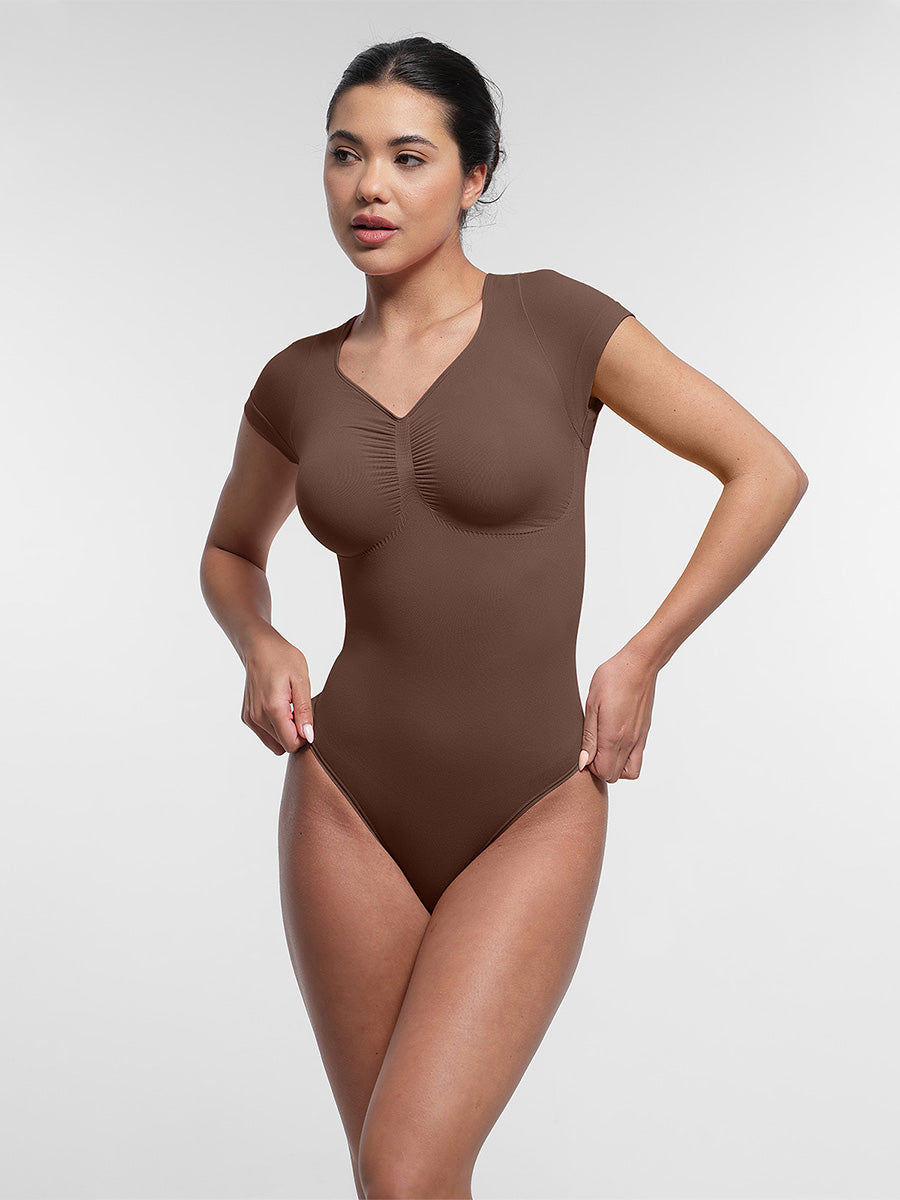Lush CurveTee Naadloze Vormgevende T-Shirt Bodysuit: Comfortabel Liftend & Corrigerend Effect
