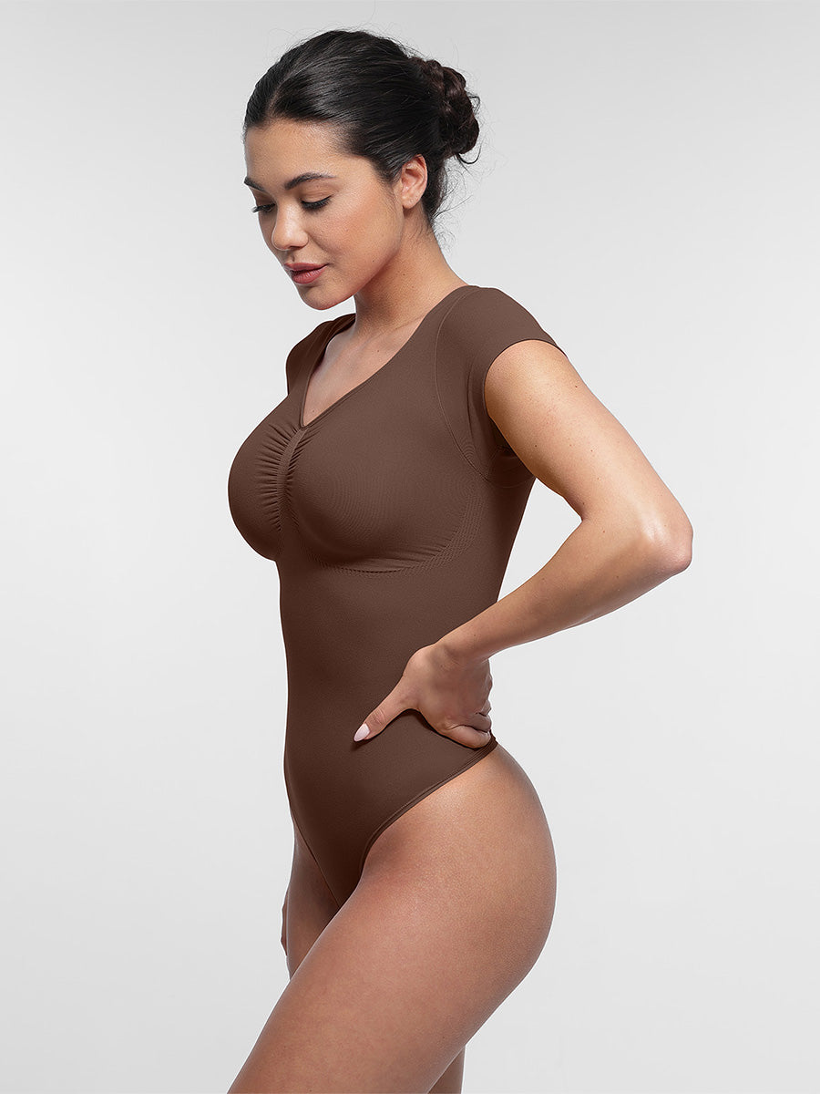 Lush CurveTee Naadloze Vormgevende T-Shirt Bodysuit: Comfortabel Liftend & Corrigerend Effect