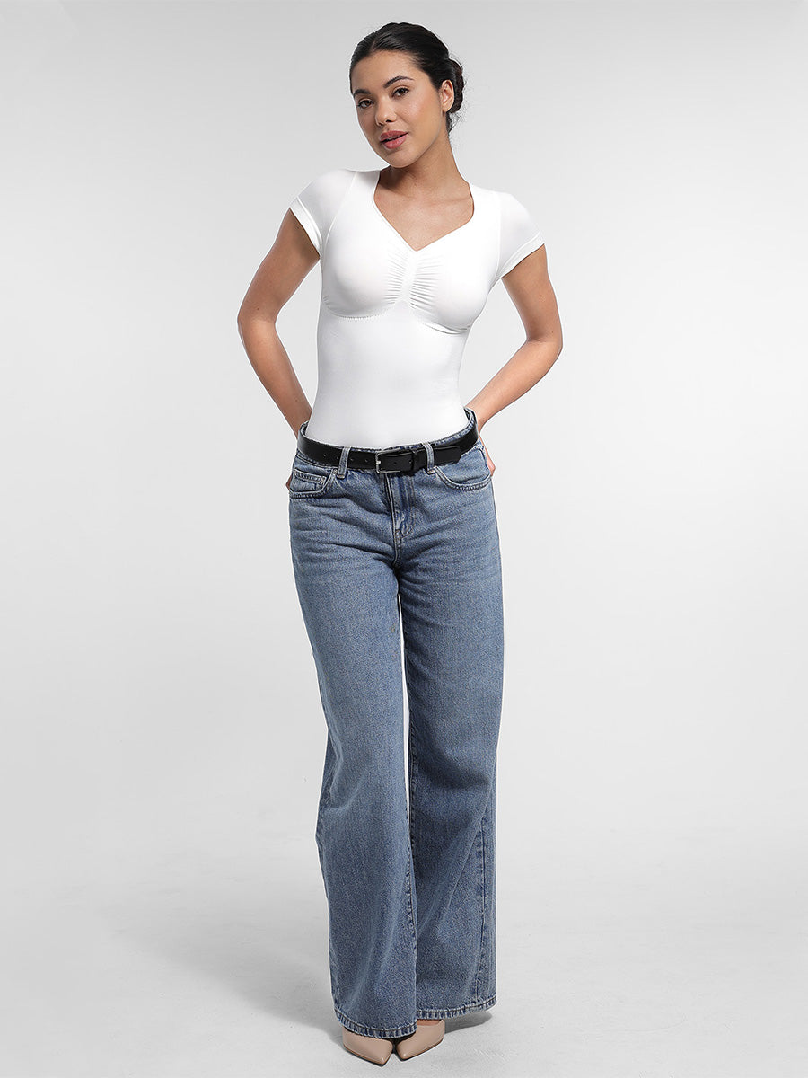 Lush CurveTee Naadloze Vormgevende T-Shirt Bodysuit: Comfortabel Liftend & Corrigerend Effect