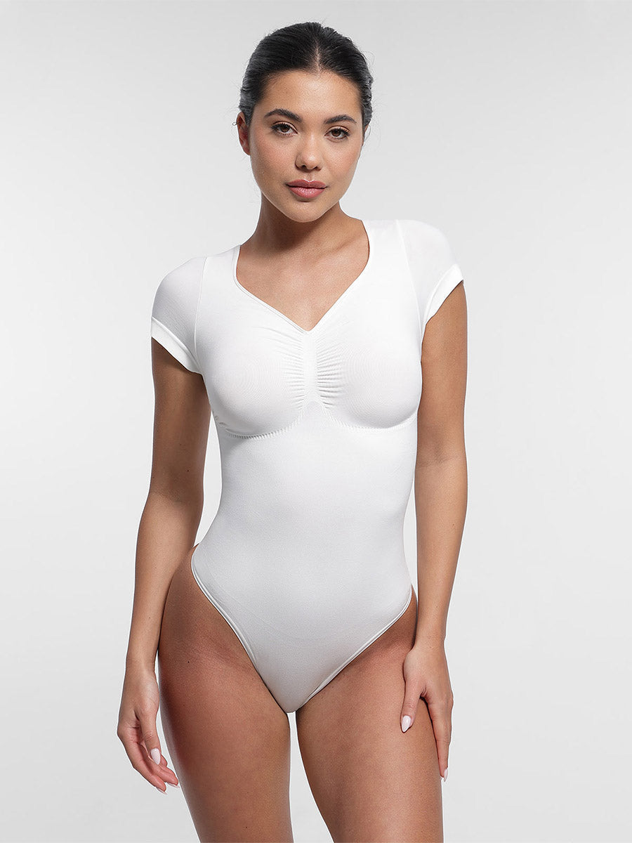 Lush CurveTee Naadloze Vormgevende T-Shirt Bodysuit: Comfortabel Liftend & Corrigerend Effect