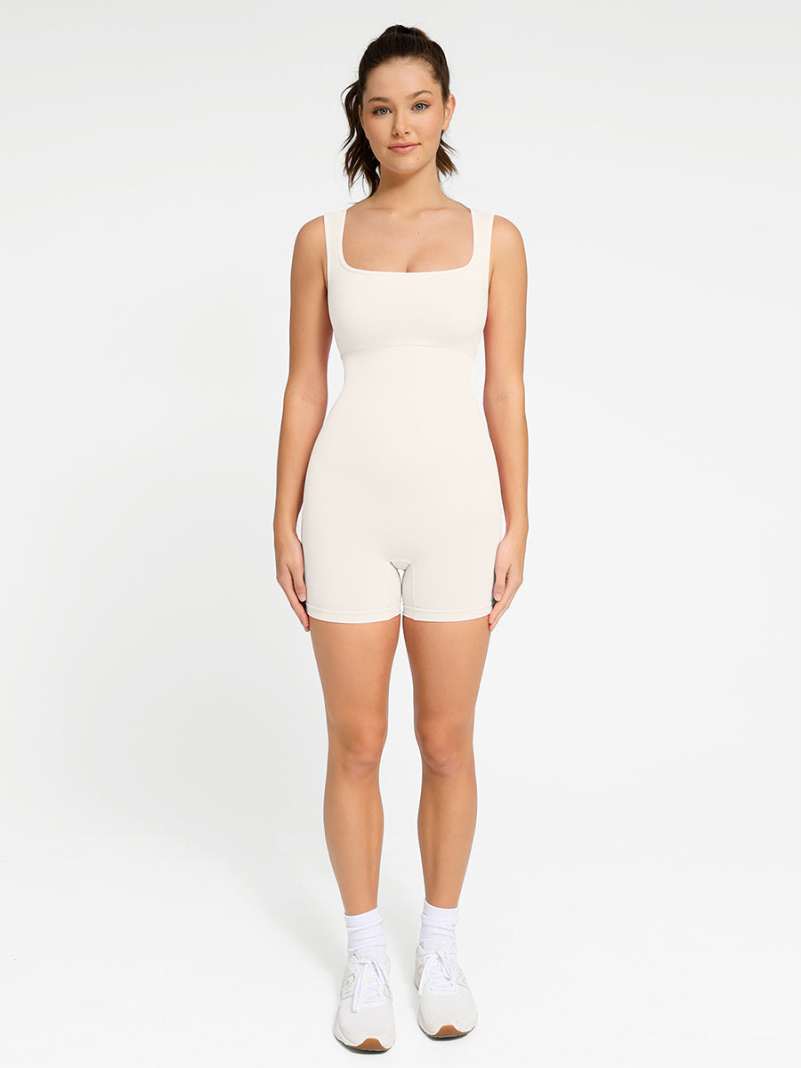 Lush Form Naadloze Shapewear Romper: Comfortabel, Flatterend, Stijlvol Jumpsuit met Vierkante Hals