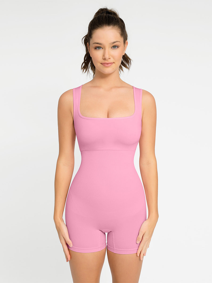 Lush Form Naadloze Shapewear Romper: Comfortabel, Flatterend, Stijlvol Jumpsuit met Vierkante Hals