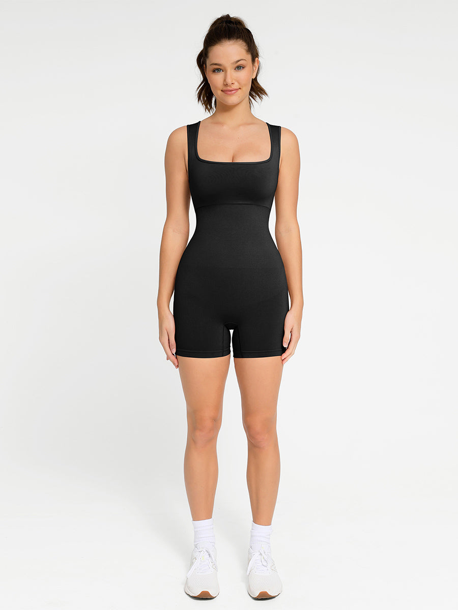 Lush Form Naadloze Shapewear Romper: Comfortabel, Flatterend, Stijlvol Jumpsuit met Vierkante Hals