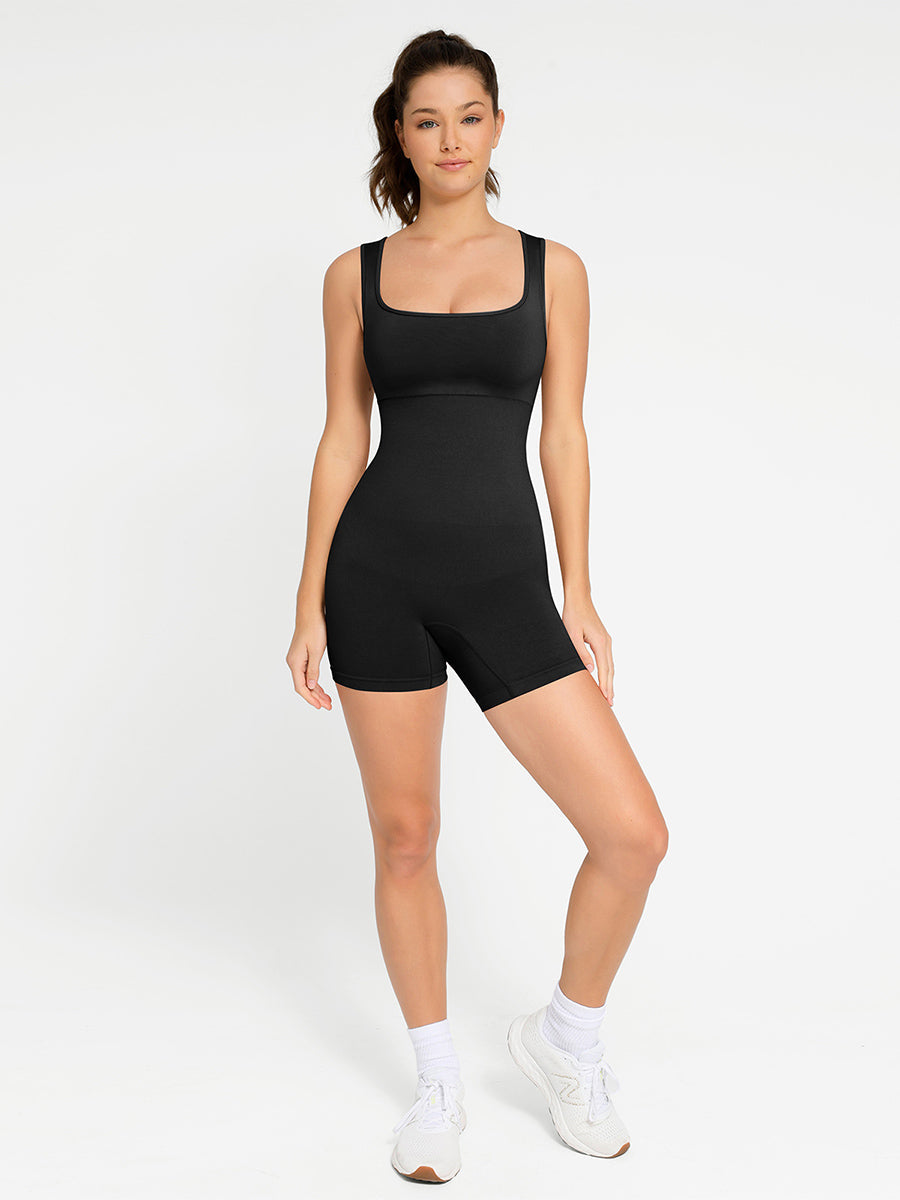 Lush Form Naadloze Shapewear Romper: Comfortabel, Flatterend, Stijlvol Jumpsuit met Vierkante Hals